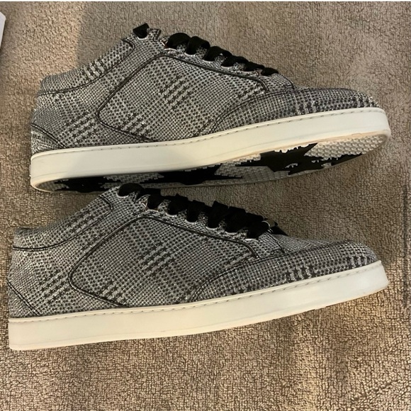 Jimmy Choo Prince of Stars Glitter Fashion Sneakers in Silver size 8 - Picture 7 of 14